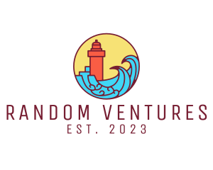 Seaside Lighthouse Tower logo design