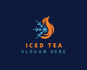 Fire Ice Snowflake  logo design