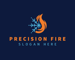 Fire Ice Snowflake  logo design