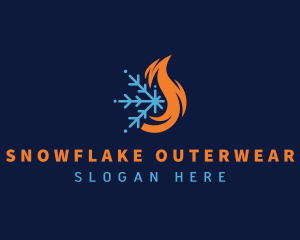 Fire Ice Snowflake  logo design