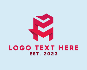 Geometric - Red Gaming Letter M logo design