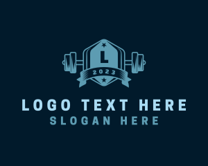 Bodybuilder - Weightlifting Workout Barbell logo design