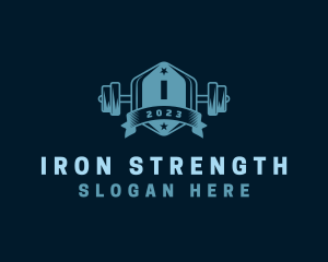 Weightlifting Workout Barbell logo design
