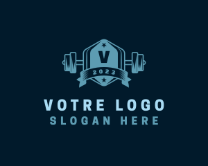 Dumbbell - Weightlifting Workout Barbell logo design