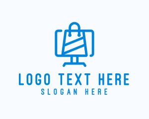 Retailer - Computer Shopping Bag logo design