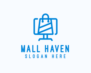 Computer Shopping Bag logo design