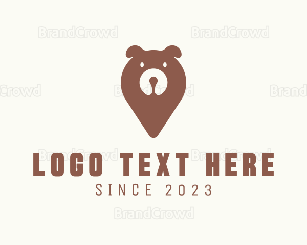 Wild Bear Location Pin Logo