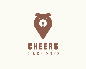 Wild Bear Location Pin Logo