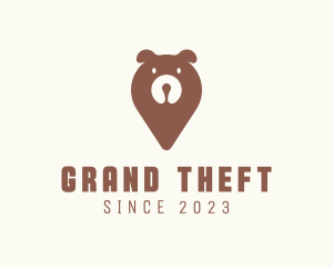Bear - Wild Bear Location Pin logo design
