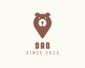 Map - Wild Bear Location Pin logo design