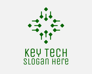 Abstract Green Tech Cross  logo design