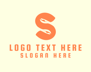 Eat - Orange Spoon Letter S logo design