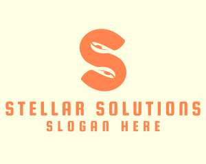 Orange Spoon Letter S logo design