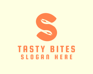 Appetizing - Orange Spoon Letter S logo design