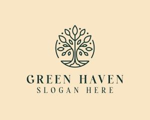 Eco Wellness Tree logo design