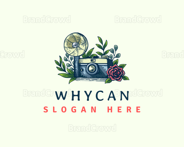 Camera Flower Photography Logo