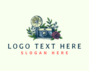 Flower - Camera Flower Photography logo design