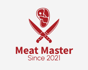 Meat Butcher Knife  logo design