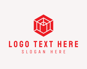 Geometric - Minimalist Geometric Cube logo design