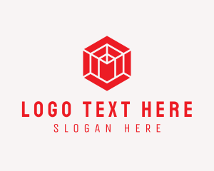 Tm - Minimalist Geometric Cube logo design