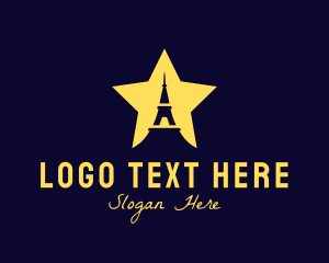 Travel Vlog - Eiffel Tower Star logo design