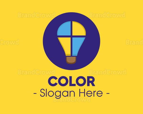 Hot Air Balloon Bulb Logo