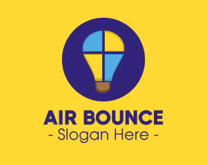 Hot Air Balloon Bulb logo design