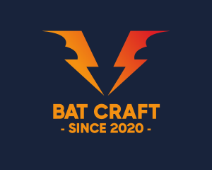 Electricity Bat Wings logo design