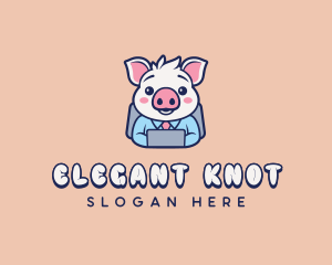 Pig Employee Clerk logo design