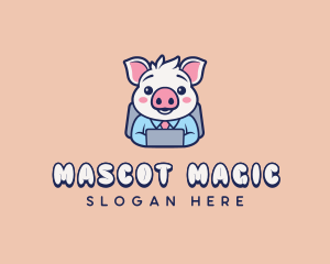 Pig Employee Clerk logo design