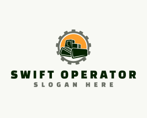 Operator - Bulldozer Construction Machinery logo design