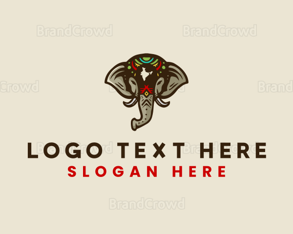 Indian Wild Elephant Logo