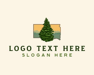 Map - South Dakota Black Hill Spruce logo design