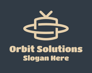 Minimalist Television Orbit logo design