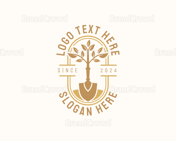 Plant Shovel Landscaping Logo