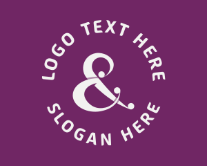 White - Stylish Ampersand Lettering logo design