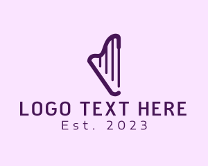Band - Minimalist Simple Harp logo design