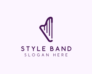 Minimalist Simple Harp  logo design