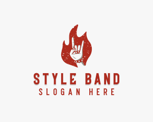 Rock and Roll Hand logo design