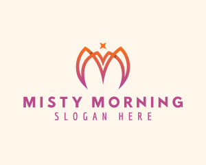 Modern Tulip Flower Letter M logo design