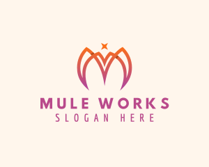 Modern Tulip Flower Letter M logo design