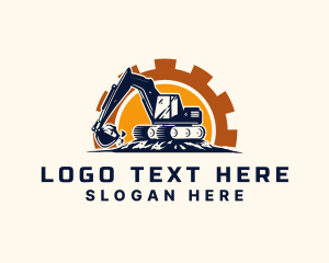 Excavator - Backhoe Excavator Construction logo design