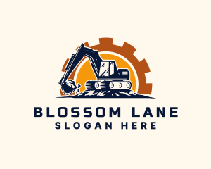 Backhoe Excavator Construction logo design