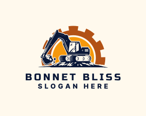 Backhoe Excavator Construction logo design