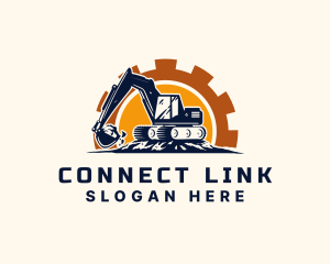 Backhoe Excavator Construction logo design