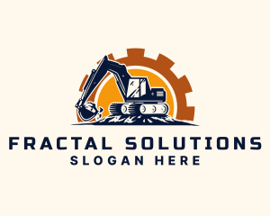 Backhoe Excavator Construction logo design