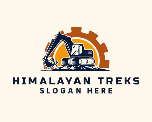 Backhoe Excavator Construction logo design