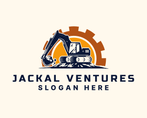 Backhoe Excavator Construction logo design