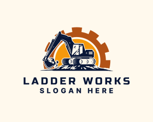 Backhoe Excavator Construction logo design