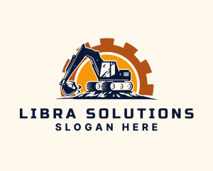 Backhoe Excavator Construction logo design